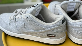 Unreleased Kirkland Signature x Nike SB Dunk Low "Grey Fog" collaboration.