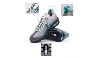 Custom Nike Air Max 95 featuring a Ventolin Asthma pump, conceptualized and engineered by itsnotsafeforwork & Minwook Paeng.