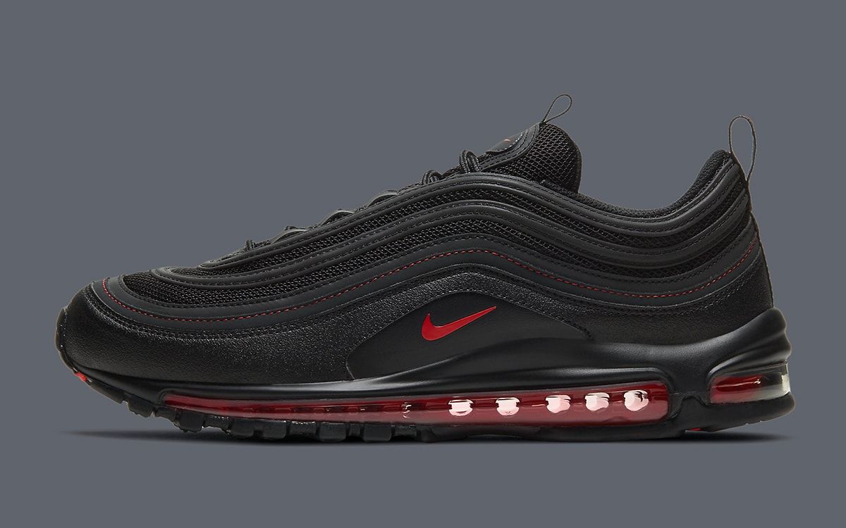 Air max 97 on sale black with red check