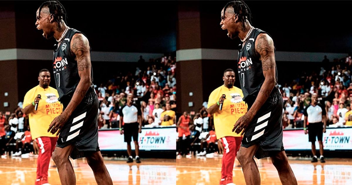 SLAM on X: Meek Mill and Travis Scott really #ActingUp at James Harden's  charity game 😂😂  / X
