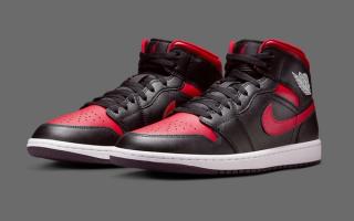 A Classic "Bred" Style Appears on the Air Jordan 1 Mid 