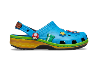 Nintendo's Super Mario Crocs Classic Clog "Toad", complete with special Jibbitz™ charms.
