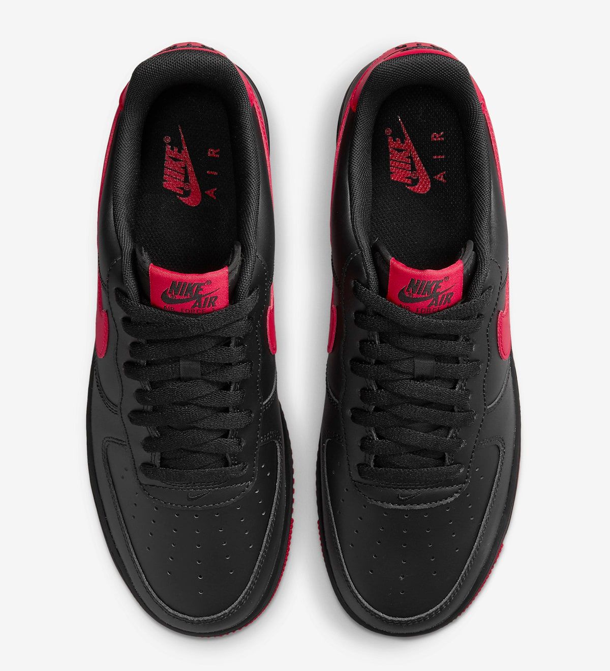 Nike air force 1 hot sale low black and red