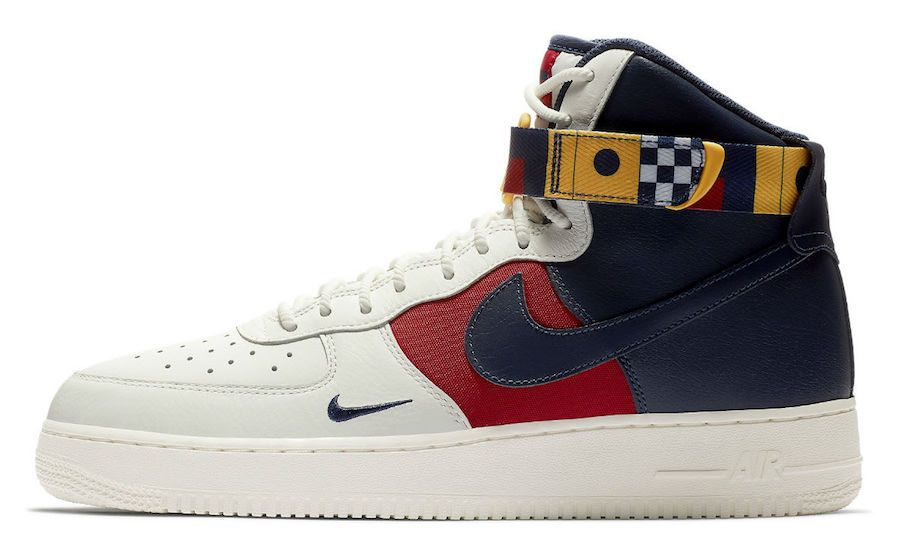 Nike air force 1 deals high navy red sail