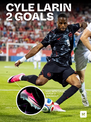 Cyle Larin at the 2026 World Cup™. Photo via CHRISTOPHER KATSAROV/THE CANADIAN PRESS.