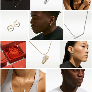 E-commerce shots showing earrings & necklaces from Nike's Holiday 2026 jewelry collection.