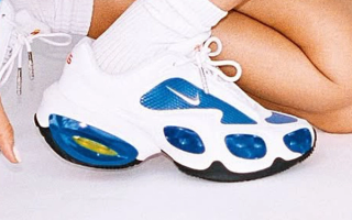 Veneda Carter wearing his Nike Air Max Muse "Racer Blue" collaboration in Vogue Scandinavia. 