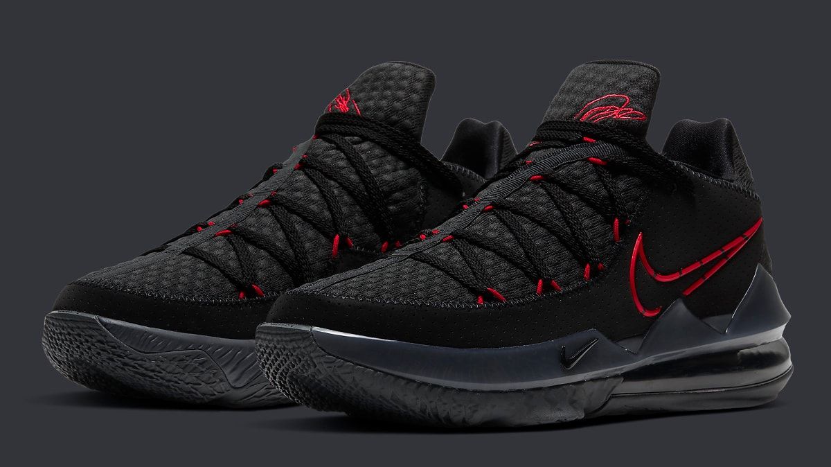 Lebron 17 low black/university hotsell red/dark grey