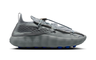 fragment design x Nike Mind 002 Shoe collaboration in a grey color scheme.