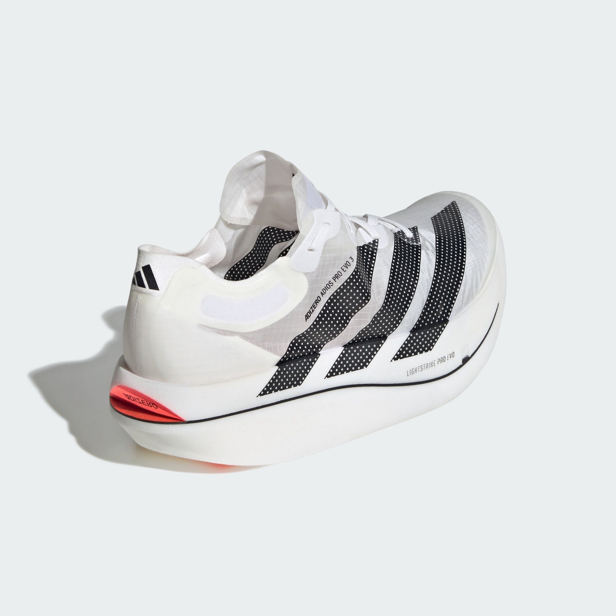 adidas Adizero Adios Pro Evo 3 "Cloud White/Core Black/Solar Turbo" (SKU: KH7678). Photo via adidas.