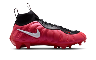 Nike Vaporposite Pro Football Cleat in a "University Red/White/Black" color scheme.