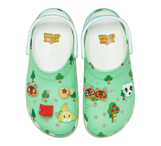 Nintendo's Animal Crossing x Crocs Classic Clog collaboration for kids and adults.