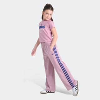 Kid's adidas Originals Firebird Wide Leg Pant "Magic Mauve" (SKU: KL6521). Photo via adidas.