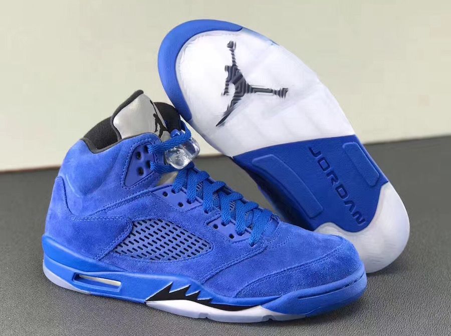 Blue suede air shop jordan 5