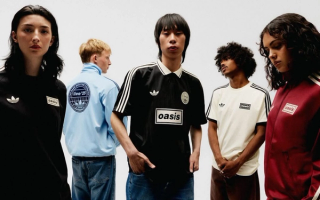 Models wearing the Oasis x Adidas "Original Forever" apparel collection.
