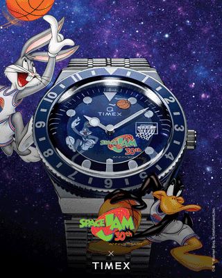 Timex Q watch celebrating Space Jam's 30th anniversary.