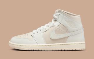 The Air Jordan 1 Mid Returns in White and Sprightly Tan
