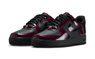  Men's Nike Air Force 1 '07 Lv8 "Black Spruce/Burgundy Crush" (SKU: IX4088-352). Photo via Nike.