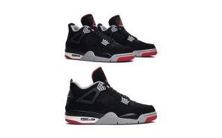 Air Jordan 4 OG "Bred" retro from 2019. Photos courtesy of GOAT.