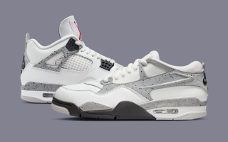 Air Jordan 4 RM in a "Summit White" color scheme reminiscent of the original Air Jordan 4 "White Cement" sneaker.