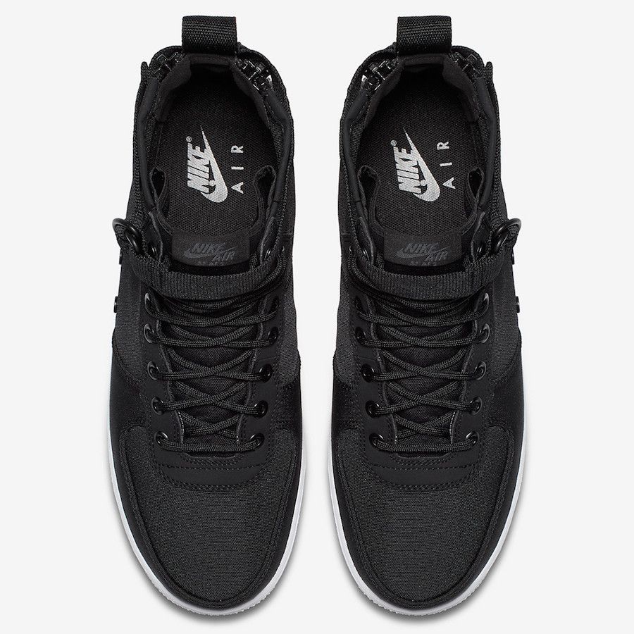 nike sf af1 mid black nylon and white