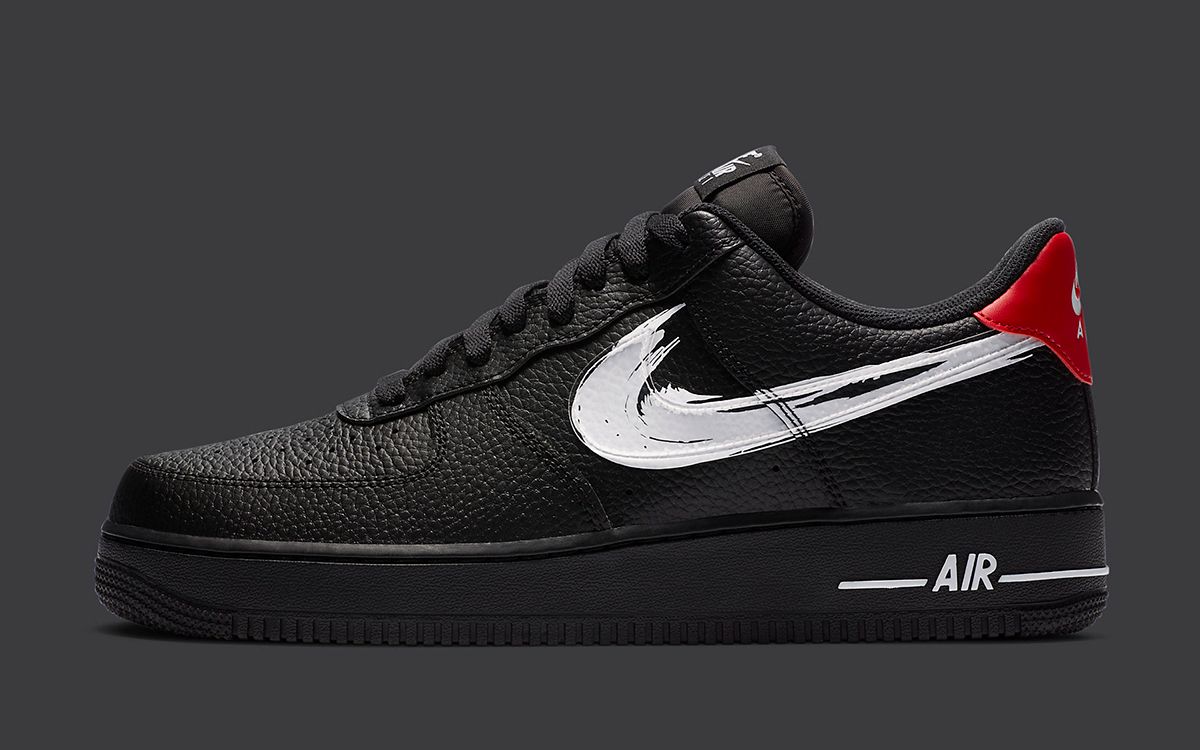 Nike air force hotsell 1 black swoosh pack