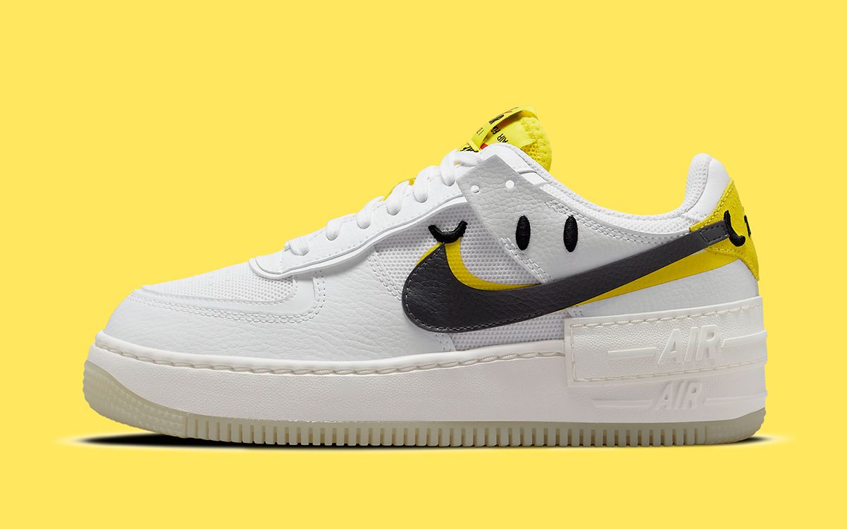 Yellow swoosh air hot sale force 1