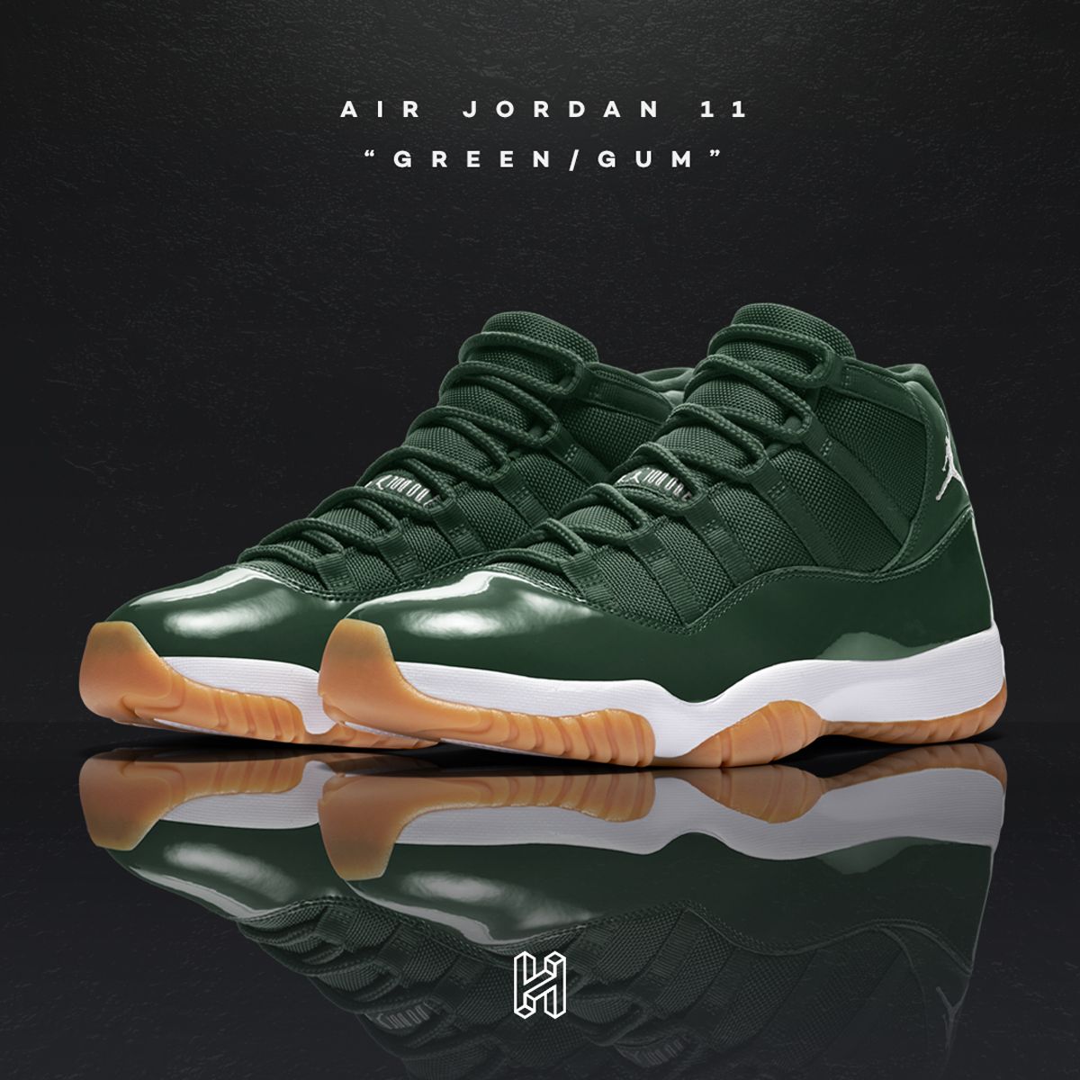 Concept Lab Air Jordan 11 Green Gum House of Heat