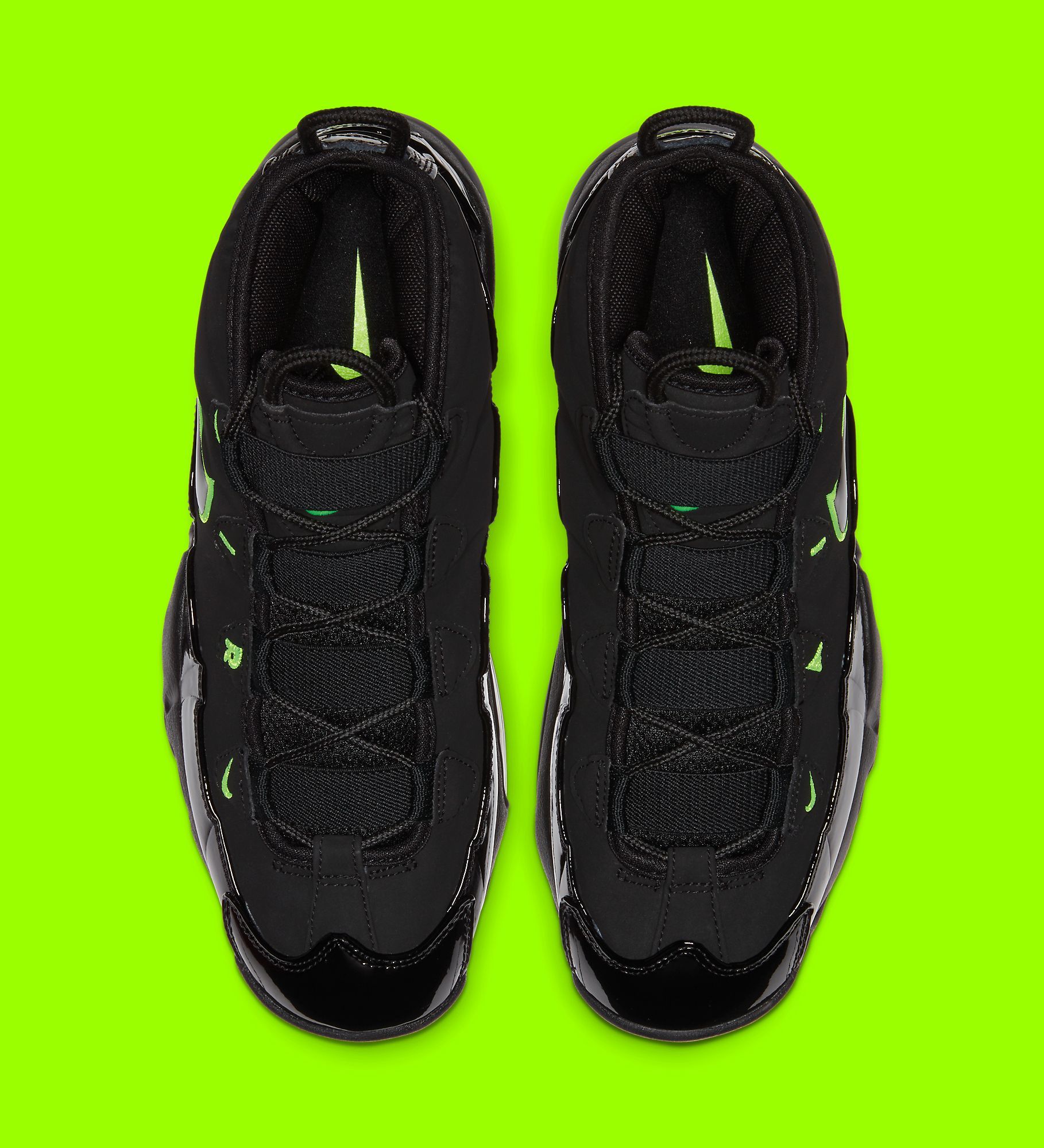 nike uptempo black volt