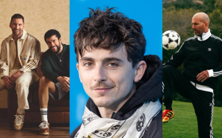 Photos of Lionel Messi & Bad Bunny; Timothée Chalamet by Harald Krichel/WikiPortraits; & Zinedine Zidane for adidas.