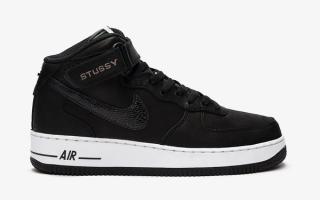 Stussy x Nike Air Force 1 Mid “Black” Releases June 22nd