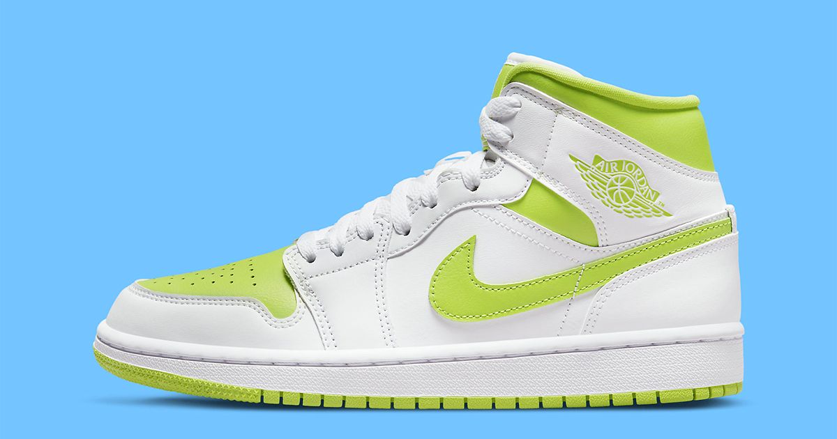 Official Images // Air Jordan 1 Mid “White Lime” | House of Heat°