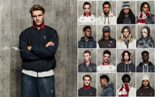 Martin Ødegaard and other members of the Arsenal community modeling the North London Exhibition Collection by A-COLD-WALL*.