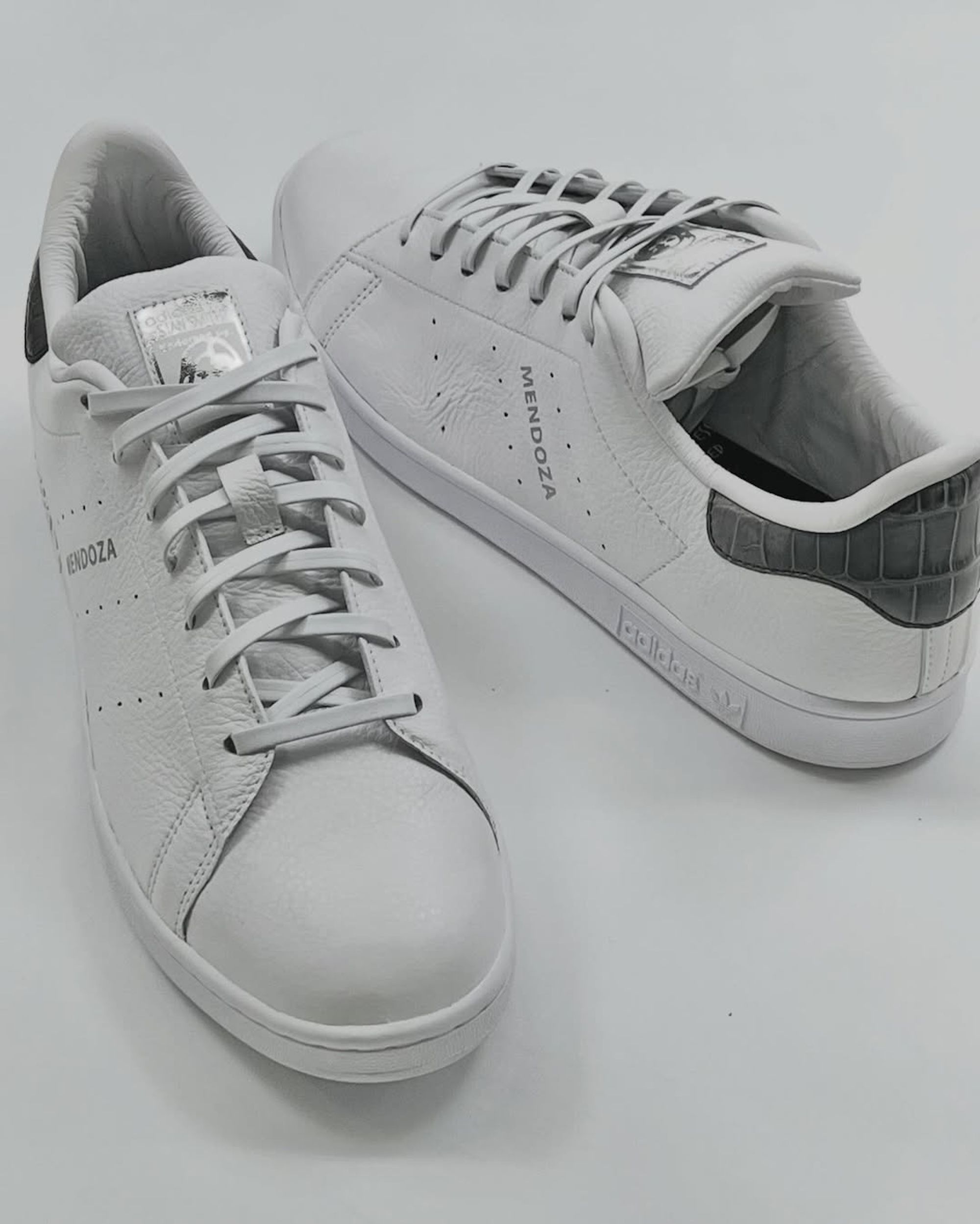 Custom adidas Stan Smith gift for Fernando Mendoza. Photo by @excelfootball via The Shoe Surgeon on Instagram.