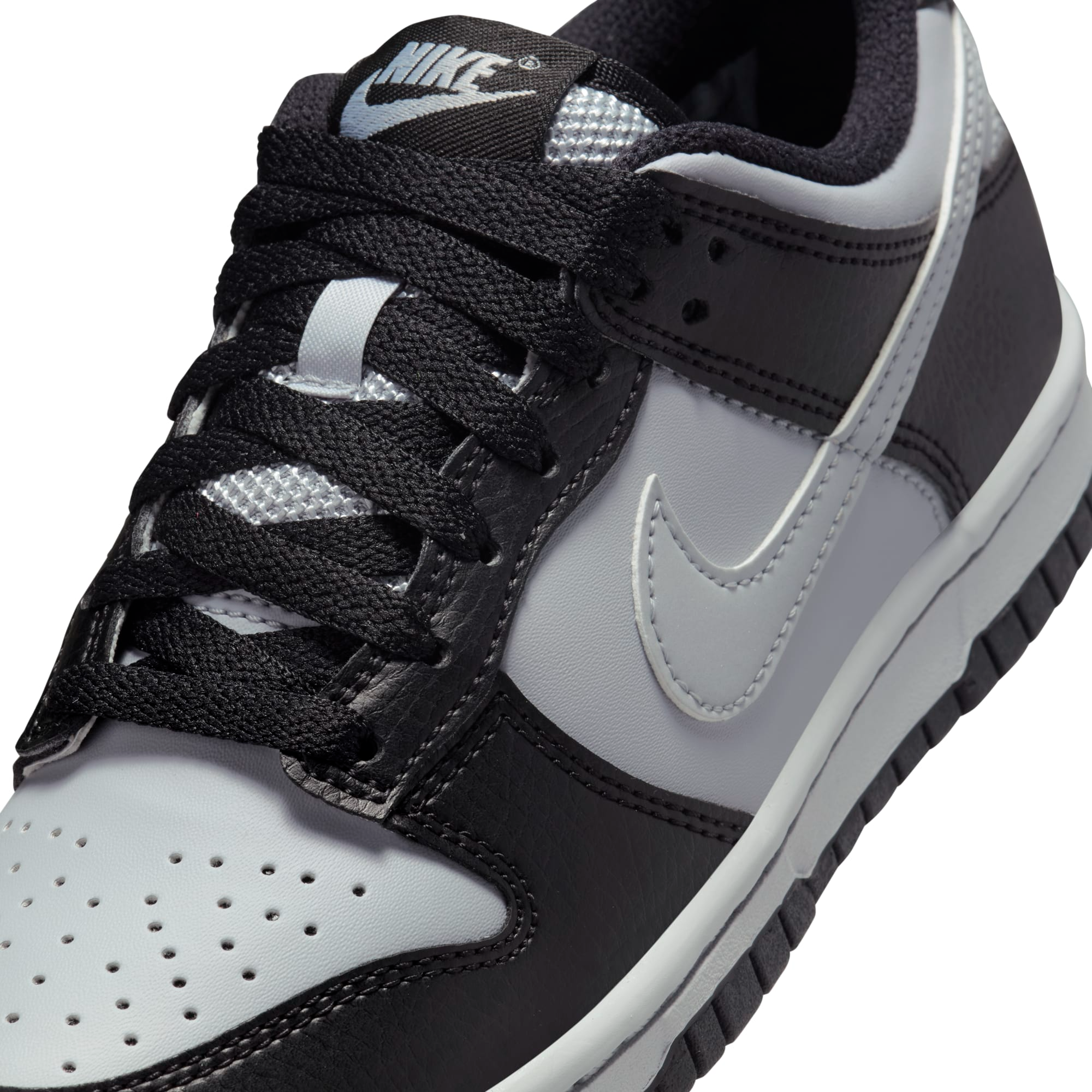 grey and black dunks low
