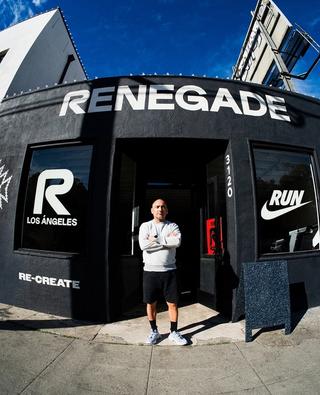 Victor Diaz standing outside Renegade Running Los Angeles. Photo via Renegade.