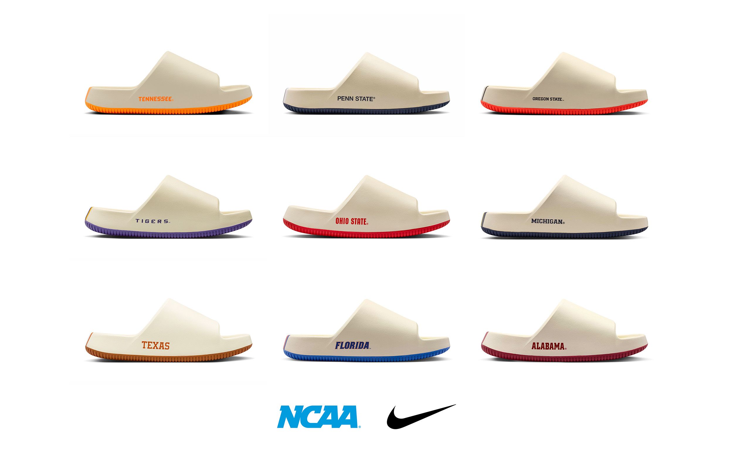 Nike Expands Its NCAA Footprint With Calm Slide 2.0 Collection