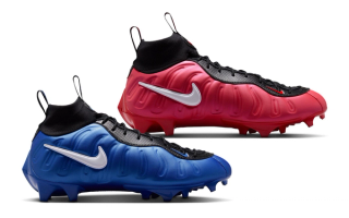Nike Vaporposite Pro Football Cleat in "Game Royal" & "University Red" color schemes.