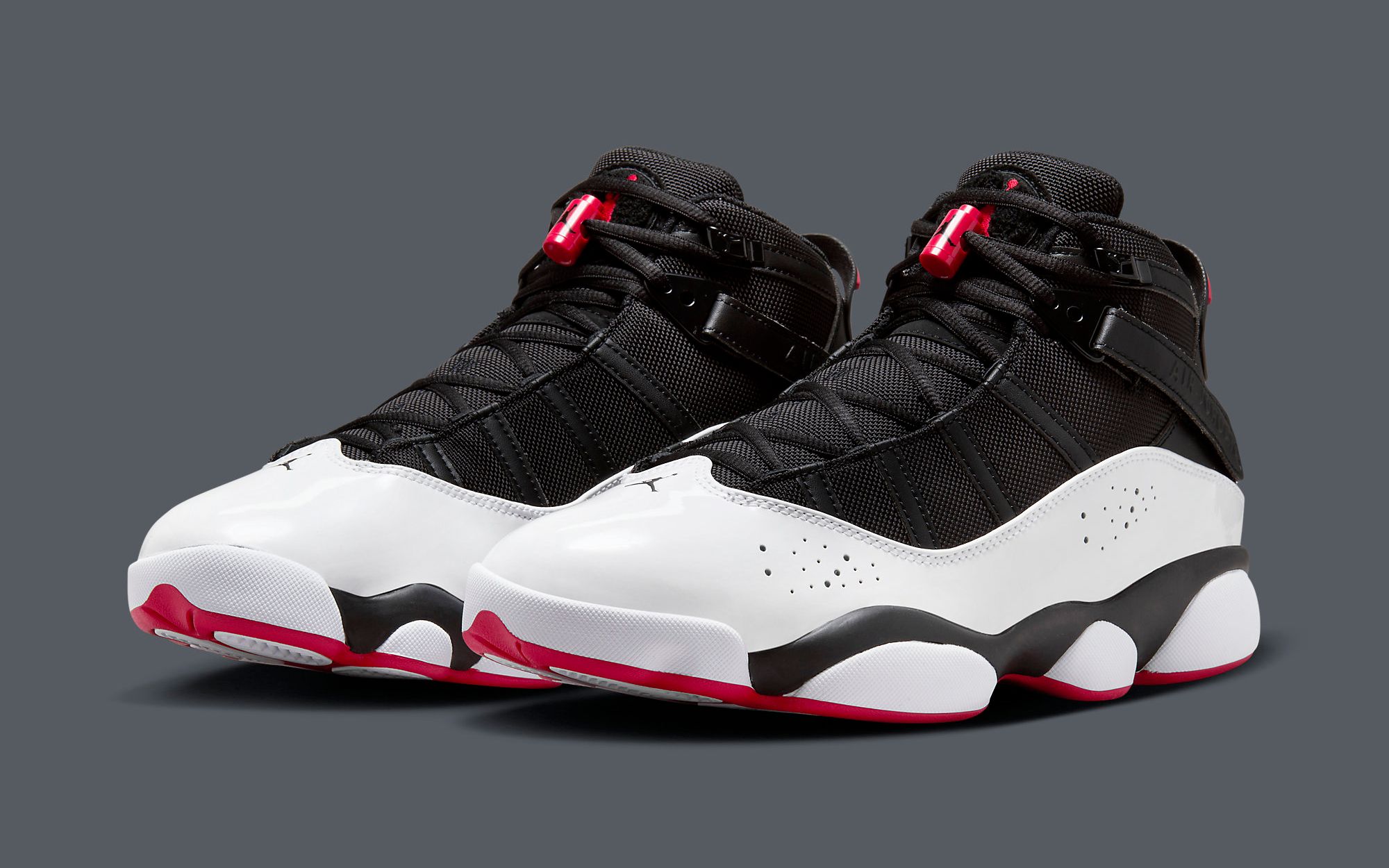 Jordan 6 rings on sale black red and white