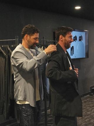 Lionel Messi & Ronnie Fieg for Kith x adidas Football. Photo via Ronnie Fieg.