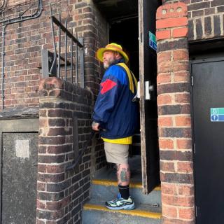 Action Bronson wearing BAKLAVA x New Balance 2811 "MIKROČPSKE" Collab. Photo via Action Bronson.