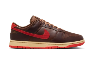 nike dunk low red denim swoosh lt britich tan cacao wow hq3448 262