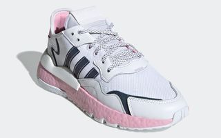 adidas girl Nite Jogger Womens White True Pink E7942 3