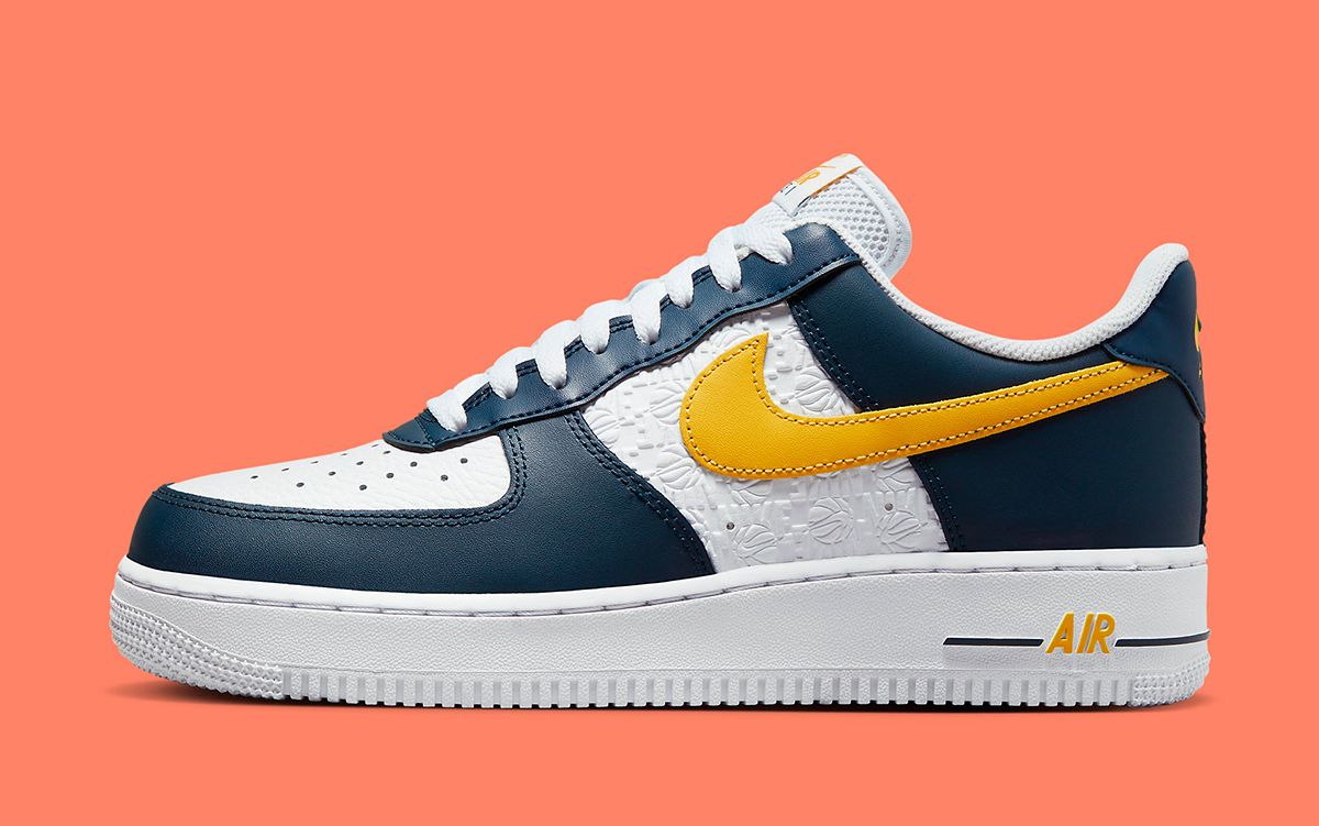 Yellow and navy blue air hot sale force ones