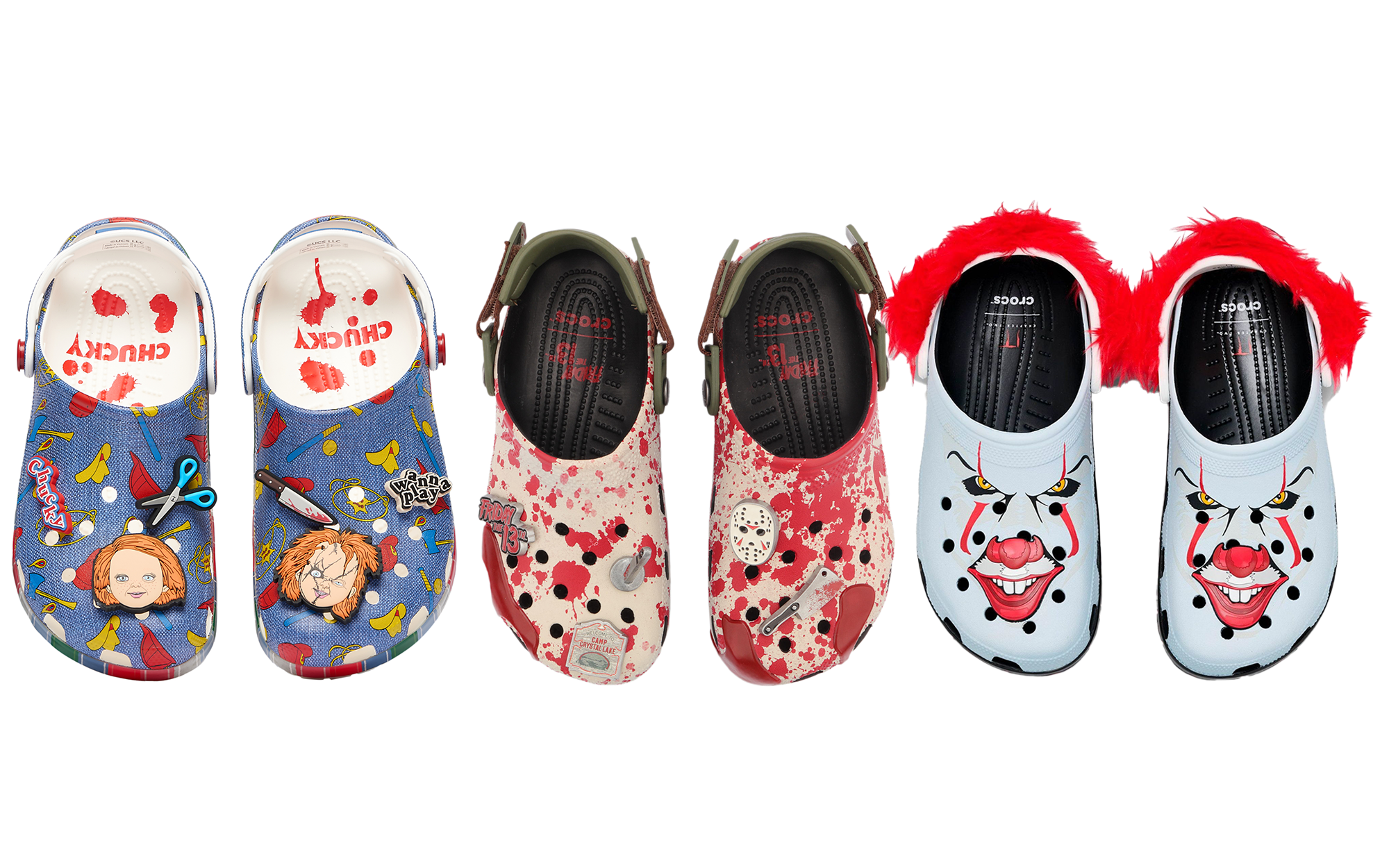 CROCS Classic Chucky Clogs Mens Size 12 Slip On Shoes 210510-90H Halloween NEW The Crocs Classic Clog “Horror” Pack is set to release  main image 2