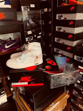 Off-White™ x Air Jordan 1 "Alaska" collaboration.