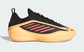 Anthony Edwards' budget-friendly adidas Believe That 1 basketball shoe in a orange color.