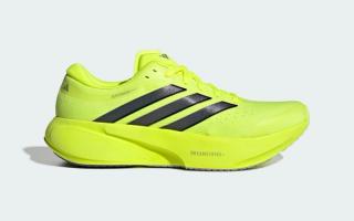 Adidas Supernova Rise 3 everyday running shoe in a "Solar Yellow" color scheme.
