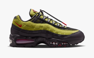 Aya Brown x Nike Air Max 95 collaboration in a "Atomic Green/Black/Anthracite/University Red" color scheme.
