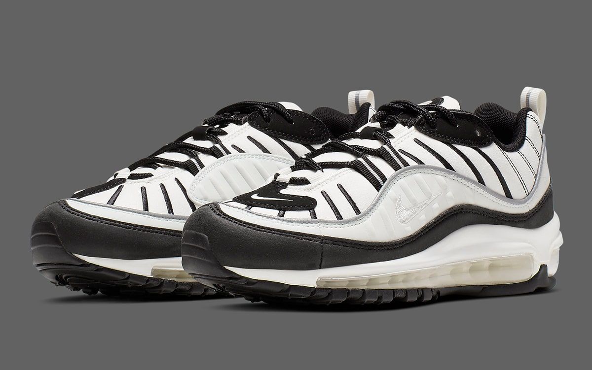 Nike air max 98 w white silver  and  black best sale